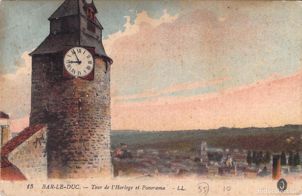 Postcards: Postal de Bar-le-Duc con Torre del Reloj y Panorama