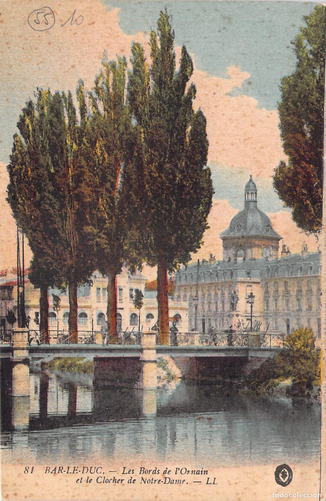 Postcards: Postal de Bar-le-Duc: Orillas del Ornain y Campanario de Notre-Dame