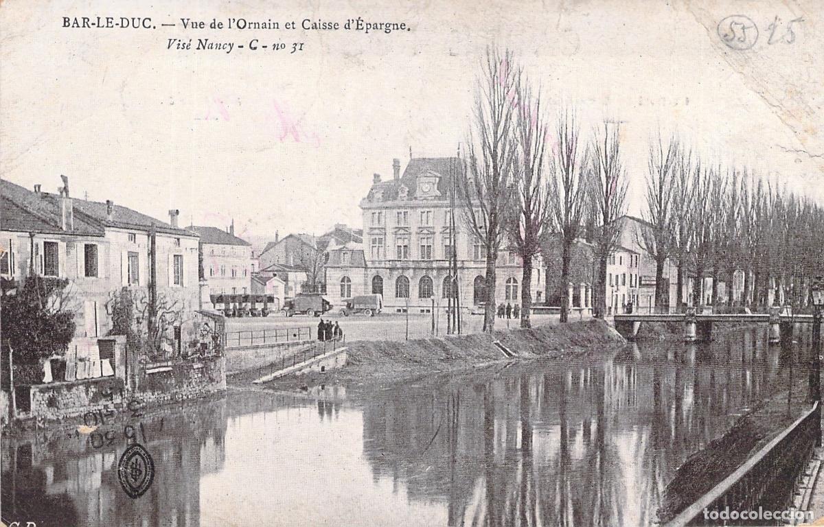 Postcards: Postal de Bar-le-Duc: Vista del R&iacute;o Ornain y la Caja de Ahorros