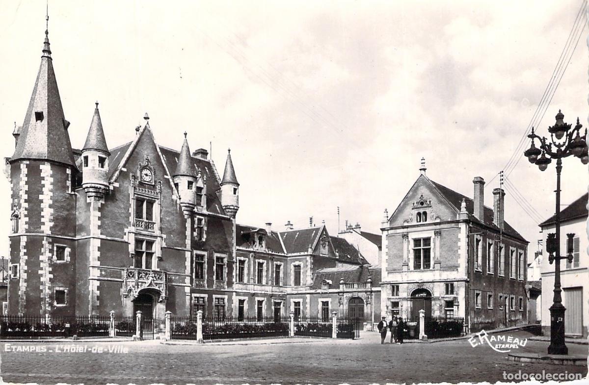 Postales: Postal de L'H&ocirc;tel-de-Ville, Ayuntamiento de &Eacute;tampes Francia