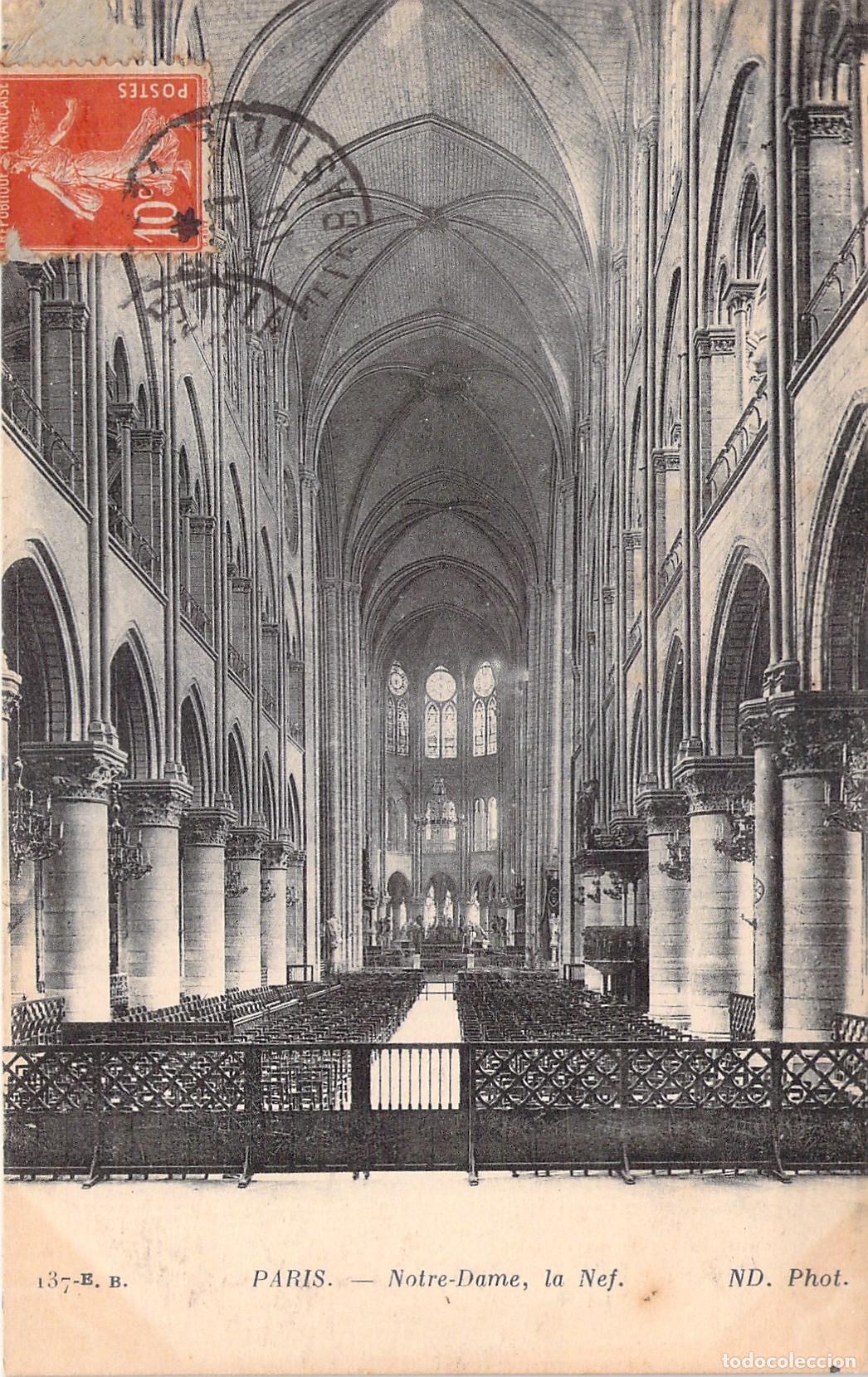 Postales: Tarjeta Postal de la Nave de la Catedral de Notre-Dame, Par&iacute;s