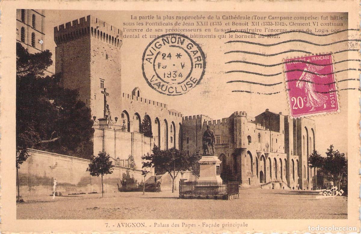 Postales: Postal del Palacio de los Papas en Avignon, Francia