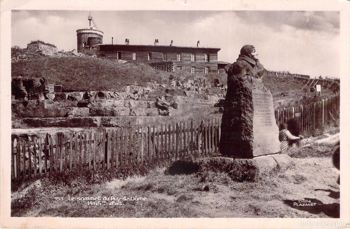 Postales: Postal de la Cima del Puy-de-D&ocirc;me con Monumento y Observatorio