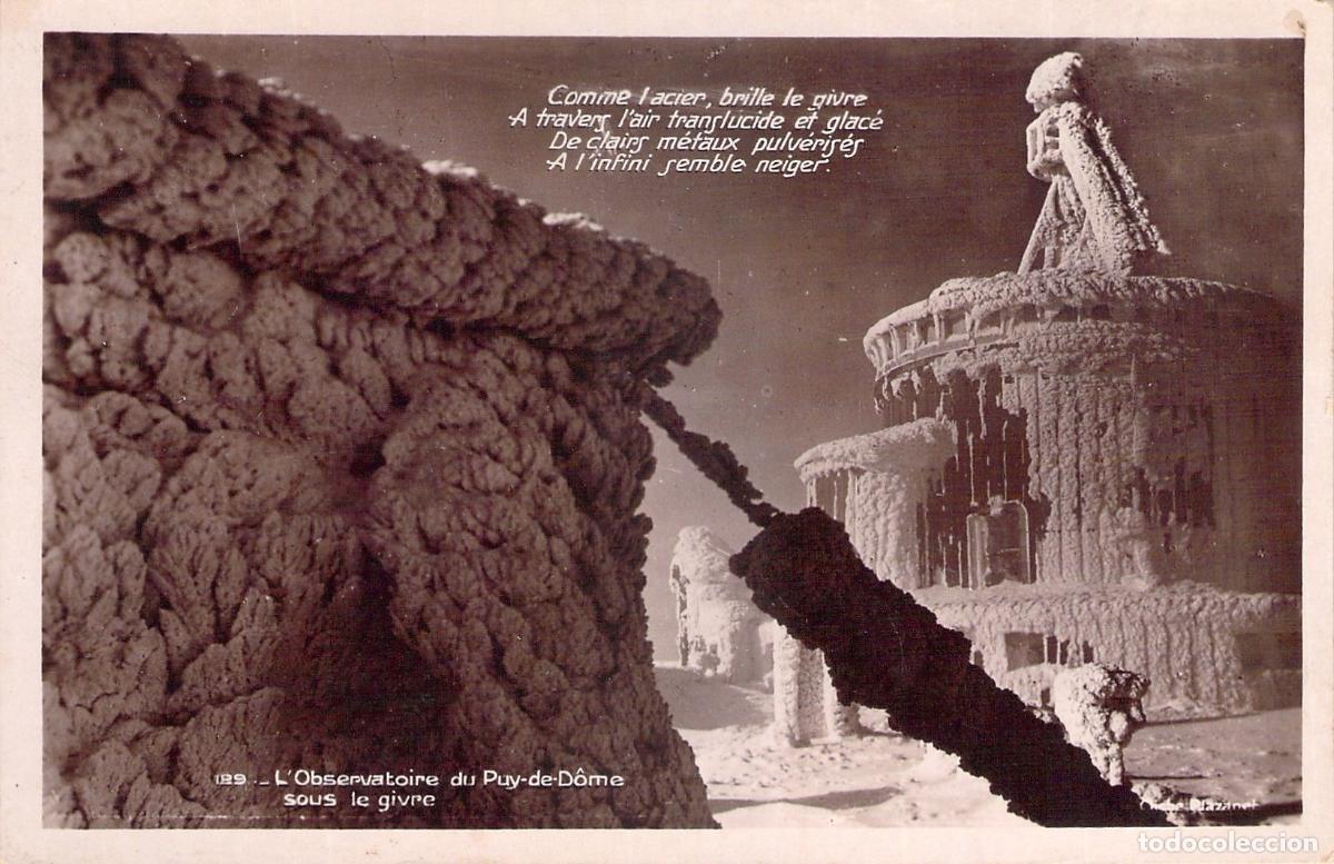 Postales: Postal Observatorio del Puy-de-D&ocirc;me Bajo la Escarcha Francia