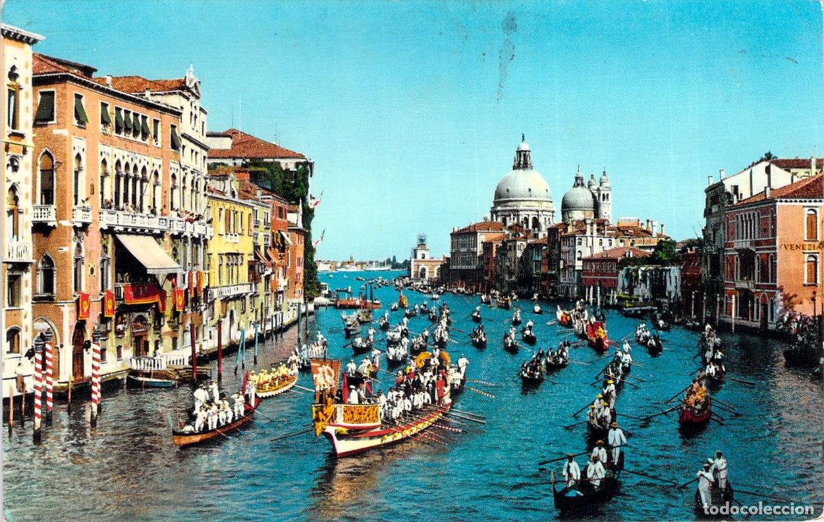 Postales: Postal de Venecia: Regata Hist&oacute;rica en el Gran Canal