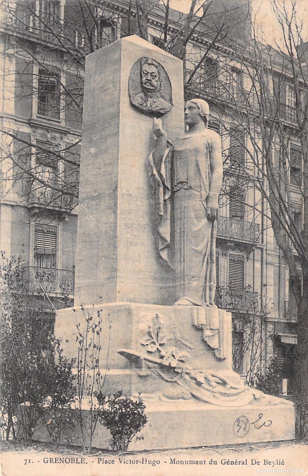Postales: Postal Monumento al General De Beyli&eacute; en Plaza Victor-Hugo Grenoble