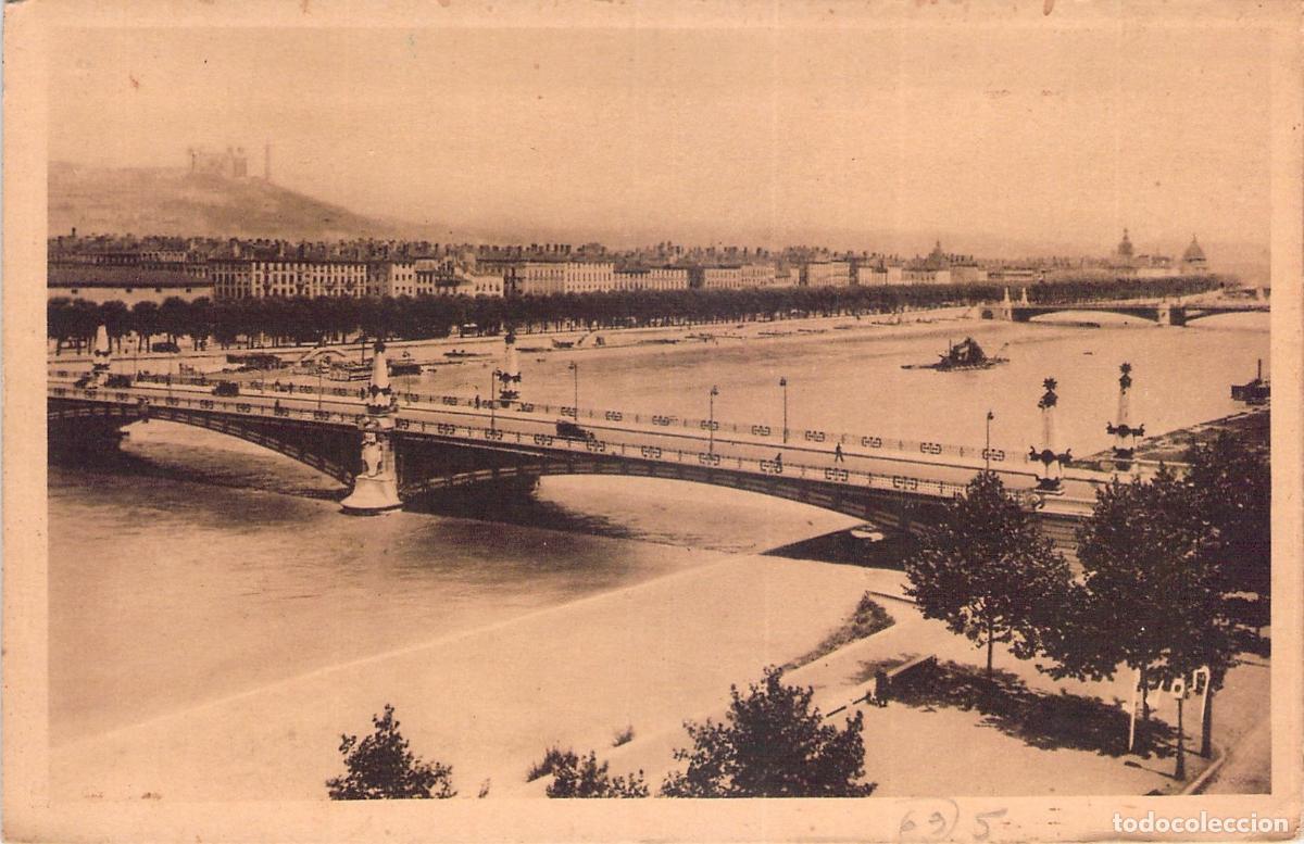 Postales: Postal de Lyon Francia Puente Galli&eacute;ni y el R&iacute;o R&oacute;dano