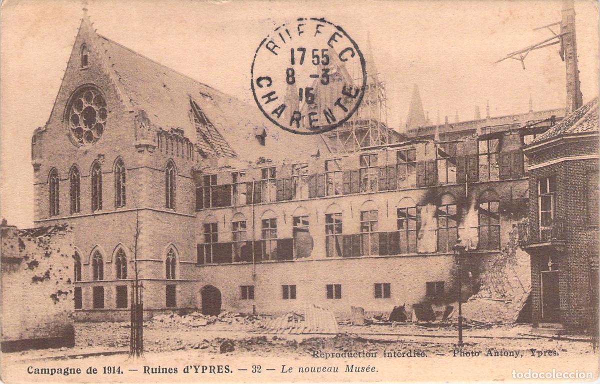 Postales: Postal Ruinas del Nuevo Museo de Ypres Primera Guerra Mundial