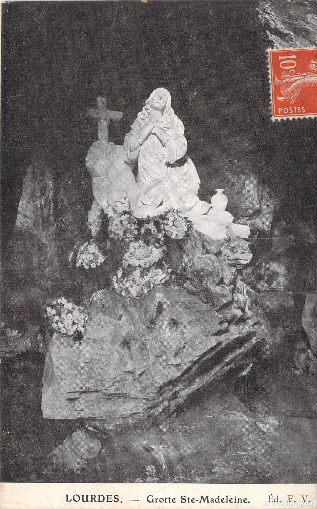 Postales: Postal de Lourdes Francia Gruta de Santa Magdalena