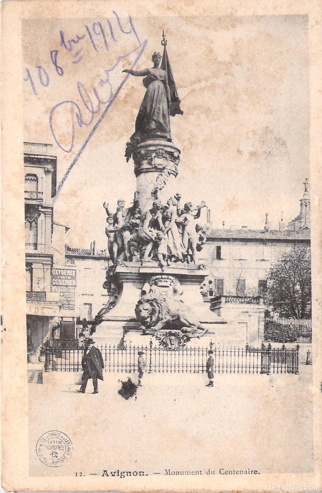 Postales: Postal de Avignon con el Monumento del Centenario