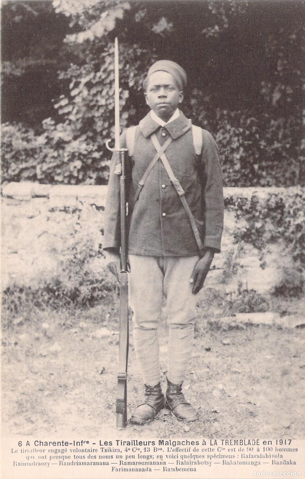 Postales: Postal de Tirador Malgache en La Tremblade, Primera Guerra Mundial