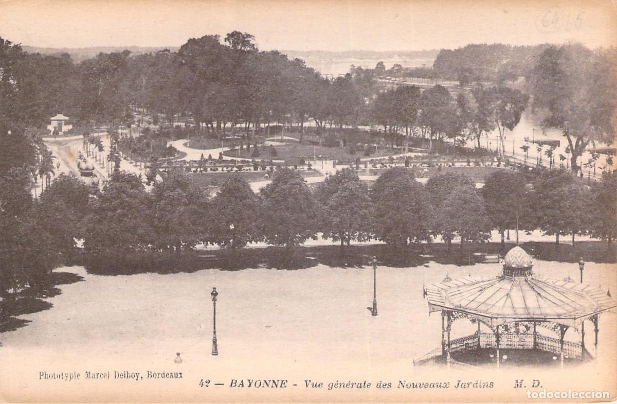 Postcards: Postal de Bayonne: Vista General de los Nuevos Jardines y Quiosco