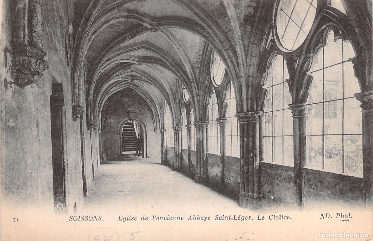 Postcards: Postal del Claustro de la Antigua Abad&iacute;a de Saint-L&eacute;ger, Soissons