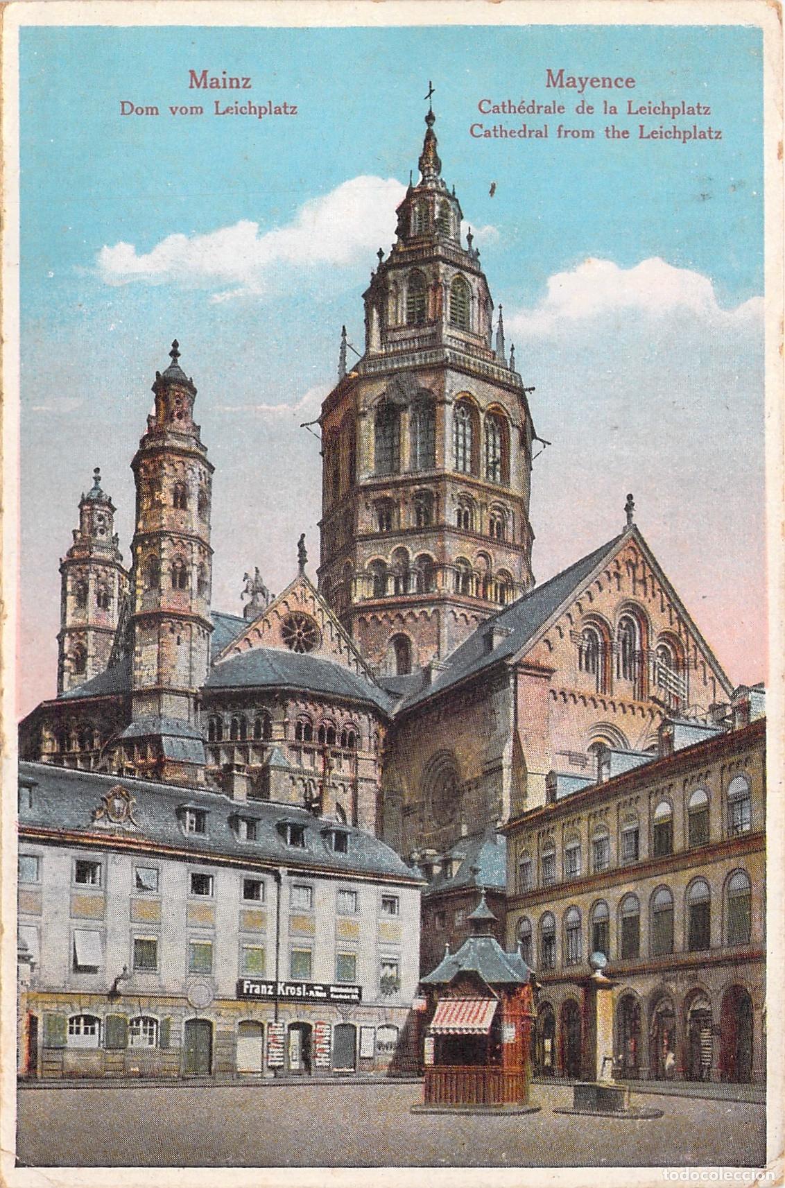 Postcards: Tarjeta Postal de la Catedral de Mainz desde Leichplatz, Alemania