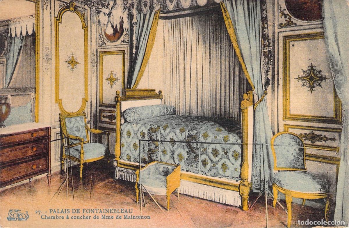 Postcards: Postal Palacio de Fontainebleau Dormitorio de Madame de Maintenon
