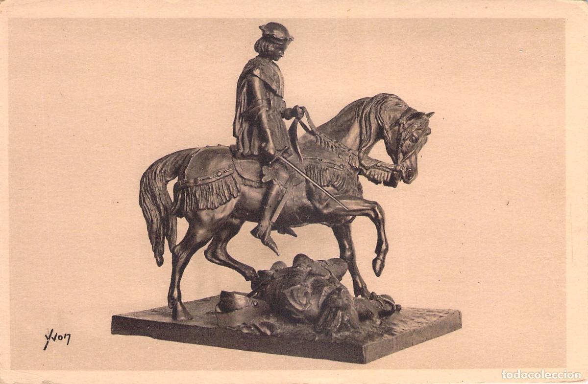 Postkarten: Postal de Orleans, Estatua de Juana de Arco a Caballo, Francia