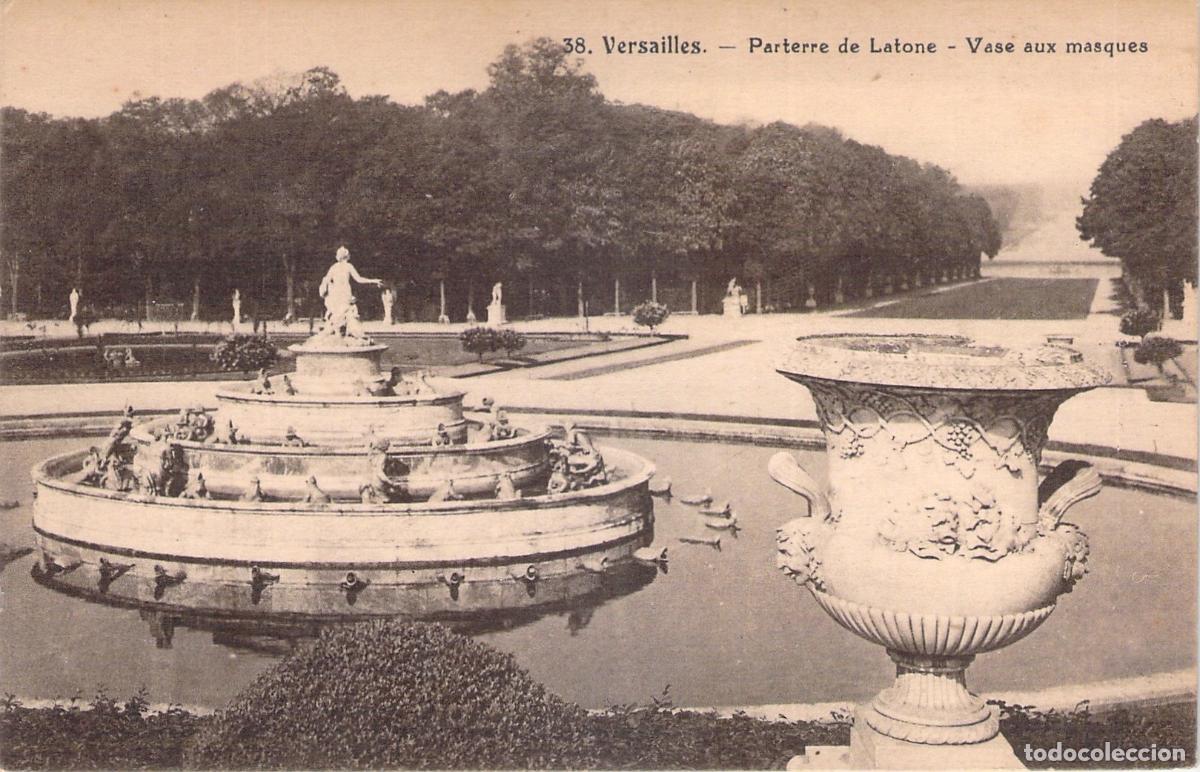 Postkarten: Postal de Versalles: Fuente de Latona y Jarr&oacute;n con M&aacute;scaras