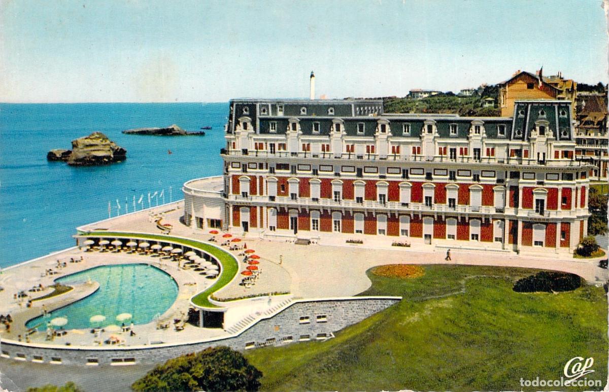Postkarten: Postal de Biarritz con el H&ocirc;tel du Palais y la Piscina