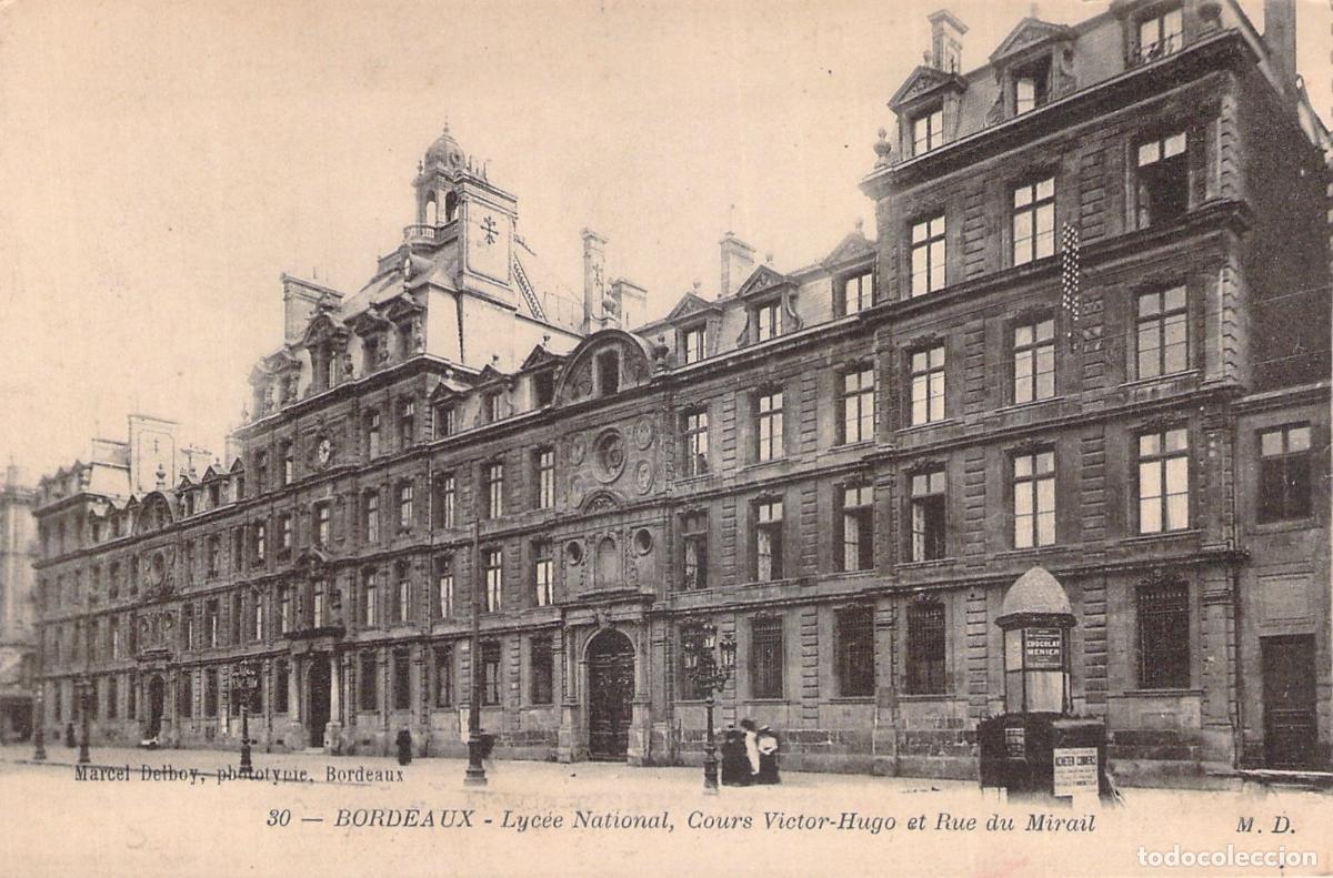 Postales: Postal de Burdeos, Lyc&eacute;e National, Cours Victor-Hugo, Francia