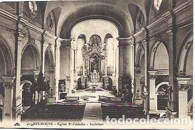 Postales: Francia & Marcofilia, Mulhouse, Iglesia de San Fridolin, Interior, Cherchell Argelia 1928 (40)