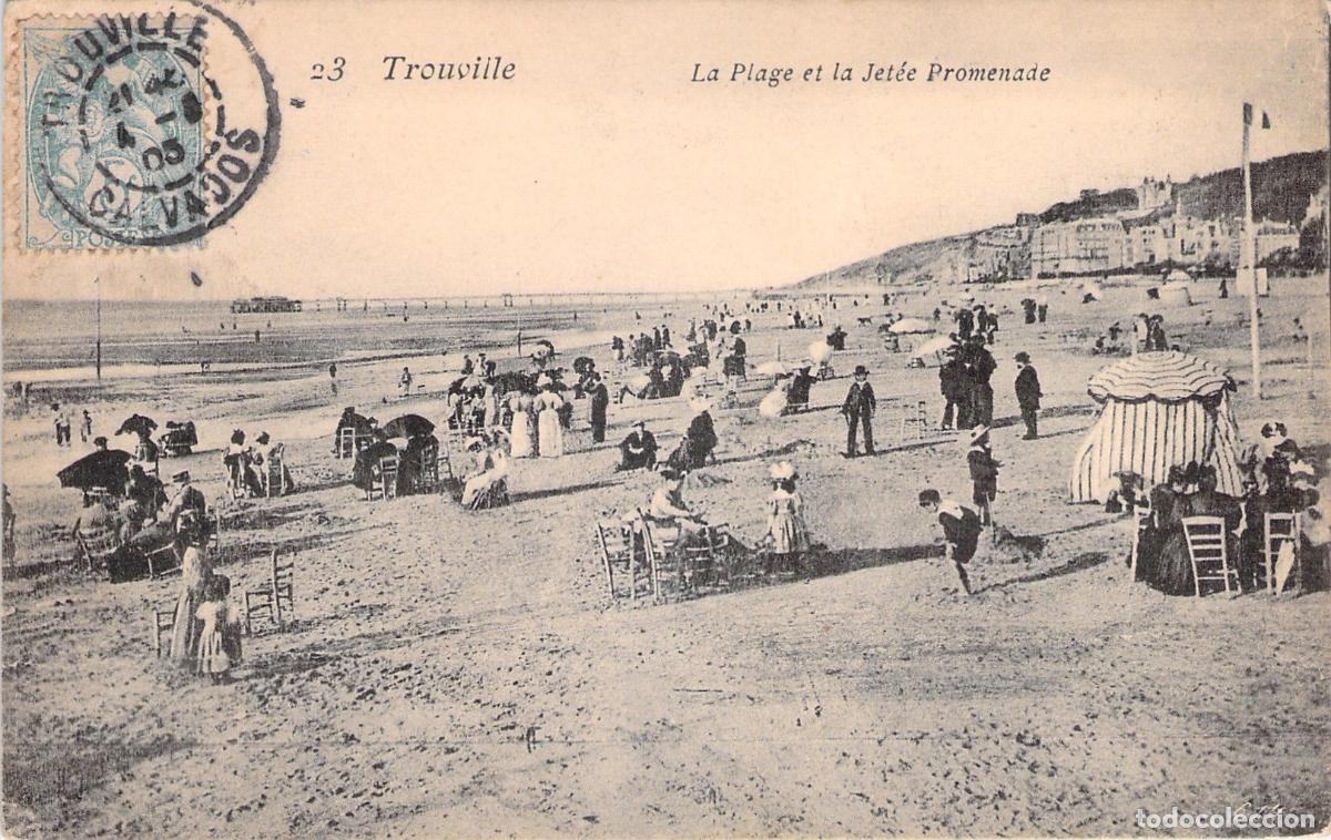 Postales: Postal de Trouville - La Plage et la Jet&eacute;e Promenade, Francia