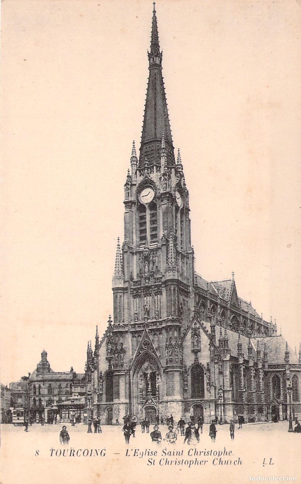 Postales: Postal de la Iglesia de San Crist&oacute;bal en Tourcoing, Francia