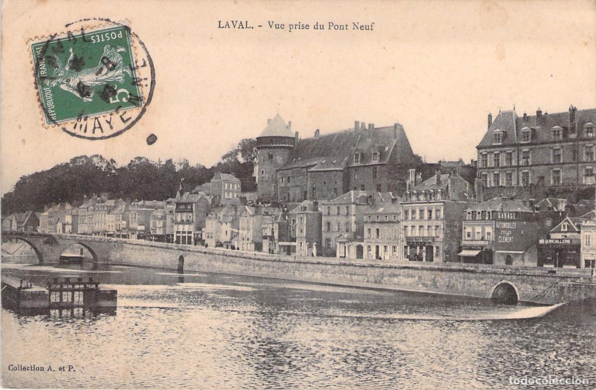 Postales: Postal de Laval con Vista desde el Pont Neuf y Castillo de Laval