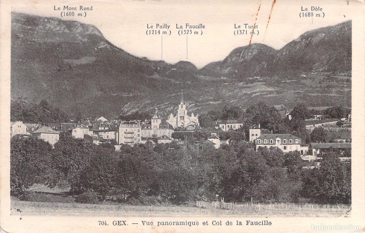 Postales: Postal de Gex con Vista Panor&aacute;mica y el Col de la Faucille