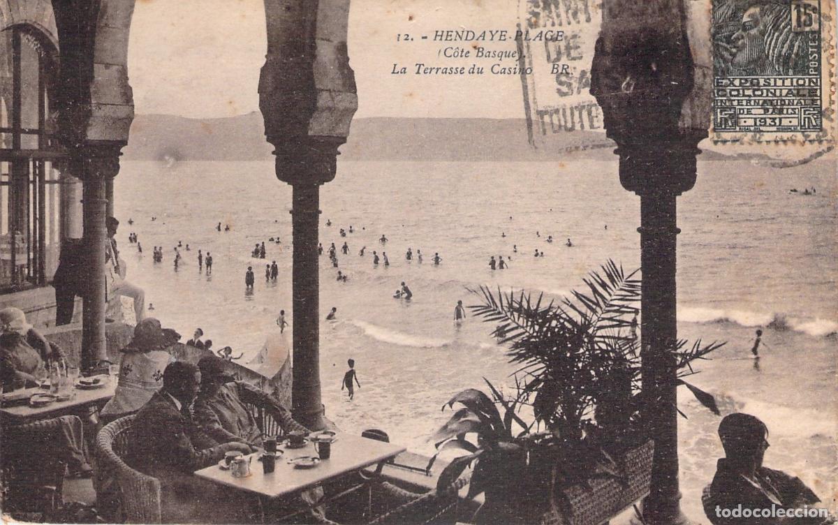 Postales: Tarjeta Postal de Hendaye-Plage la Terraza del Casino