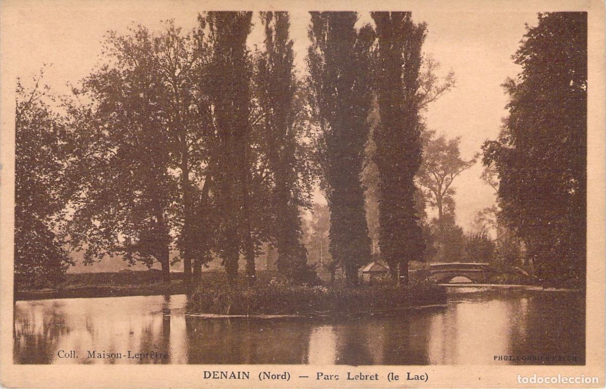Postales: Tarjeta Postal de Denain, Parque Lebret y su Lago, Francia
