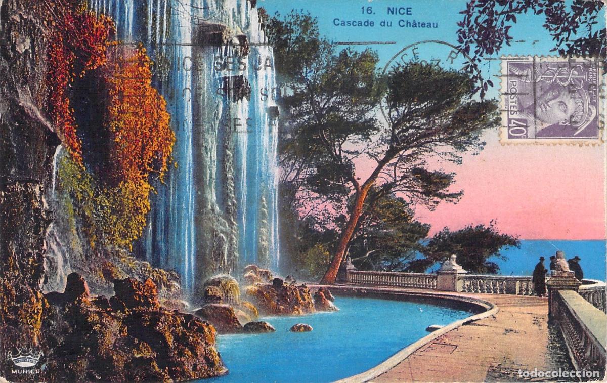 Postales: Postal de la Cascada del Castillo en Niza Francia