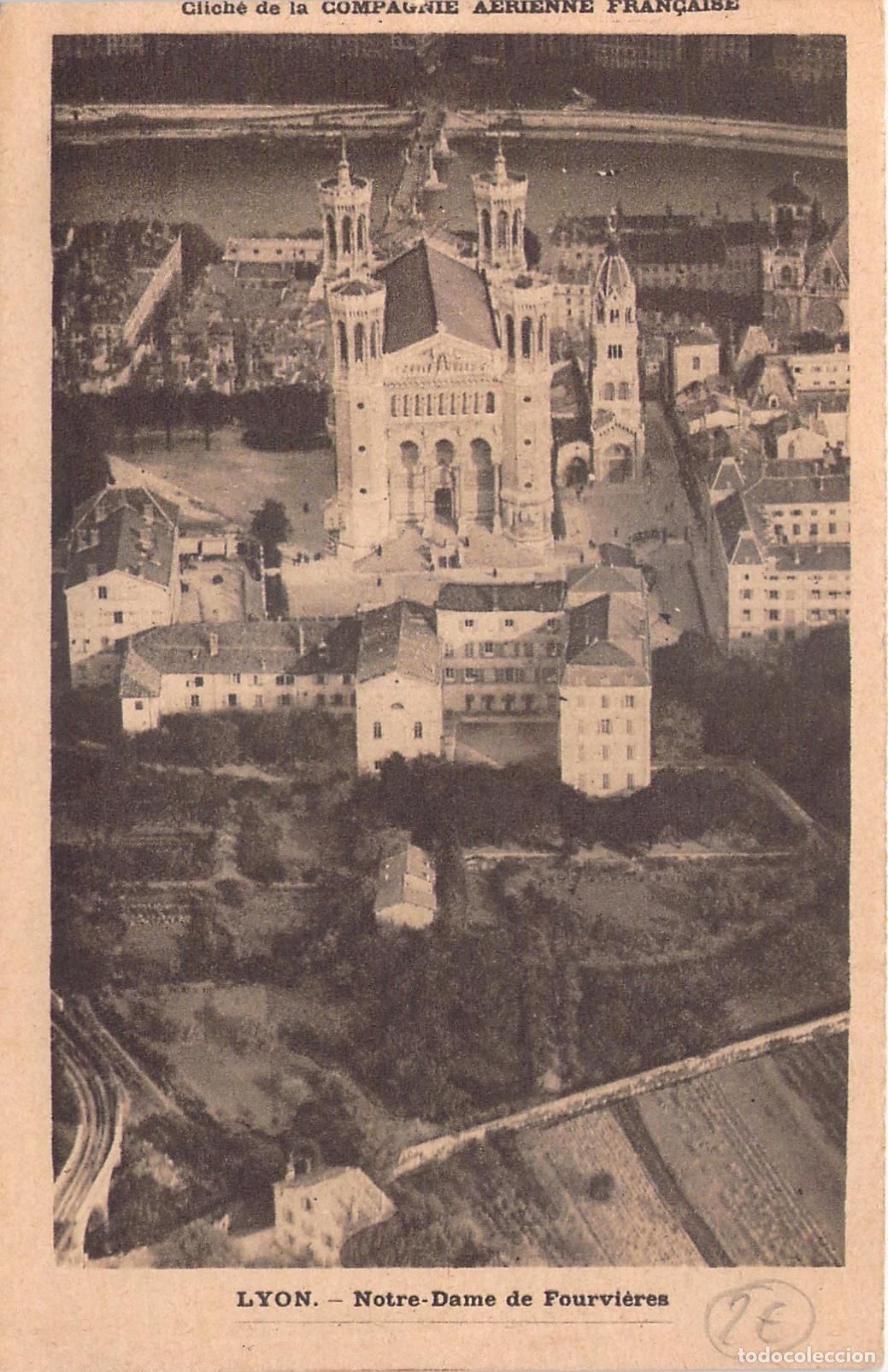 Postales: Postal de Vista A&eacute;rea de la Bas&iacute;lica de Fourvi&egrave;re en Lyon