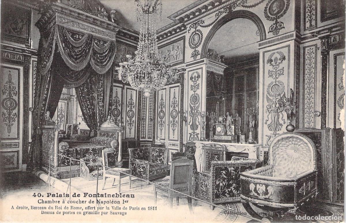Postales: Postal del Dormitorio de Napole&oacute;n I en el Palacio de Fontainebleau