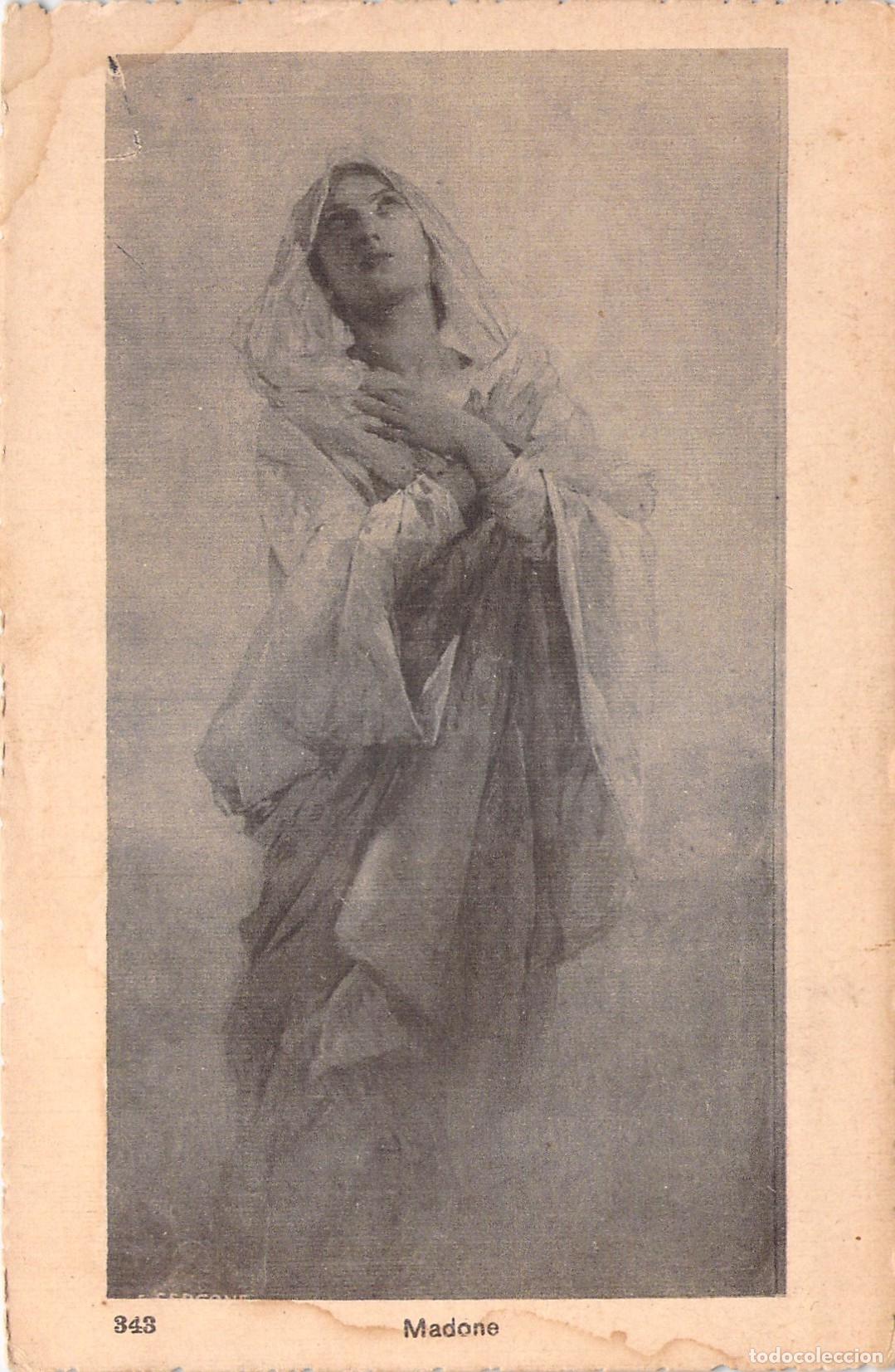 Postales: Postal de la Virgen Mar&iacute;a Madone Pintura Religiosa