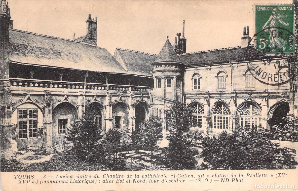 Postales: Postal del Antiguo Claustro de la Psallette, Tours, Francia