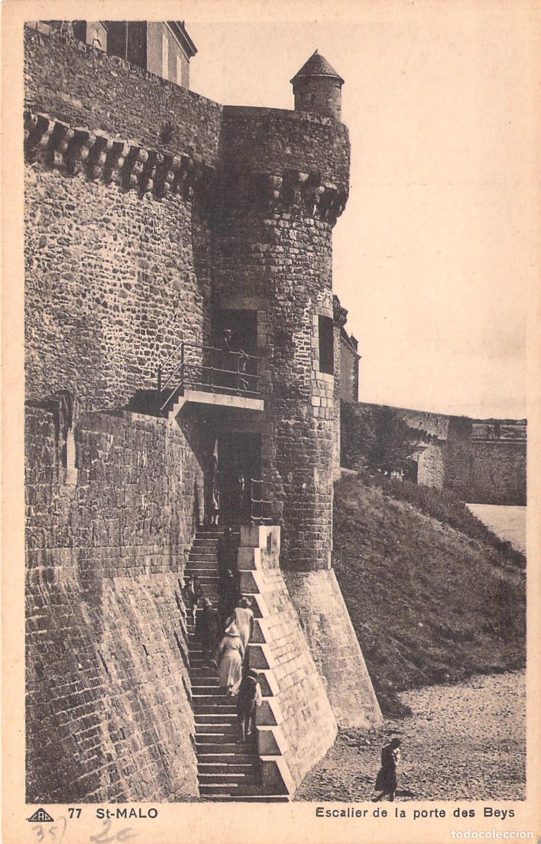 Postales: Postal Escalier de la Porte des Beys en Saint-Malo, Francia