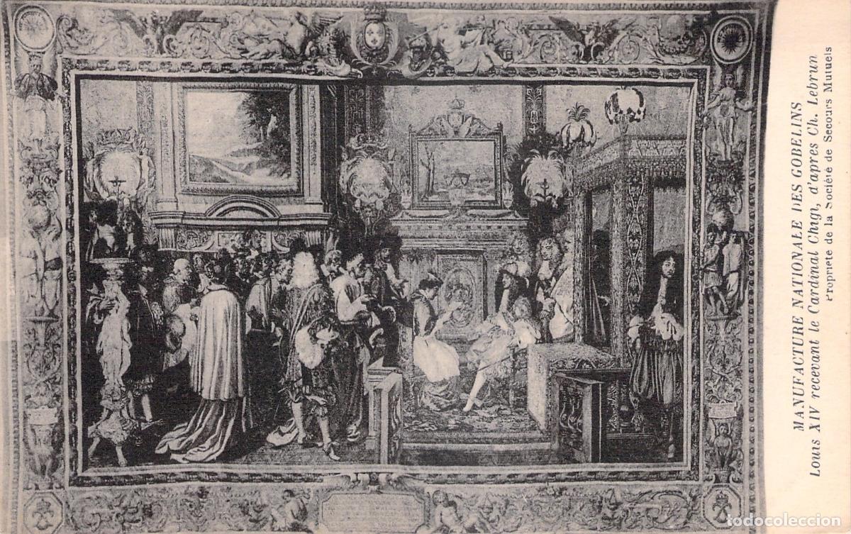 Postales: Tarjeta Postal Tapiz Gobelinos Luis XIV y Cardenal Chigi