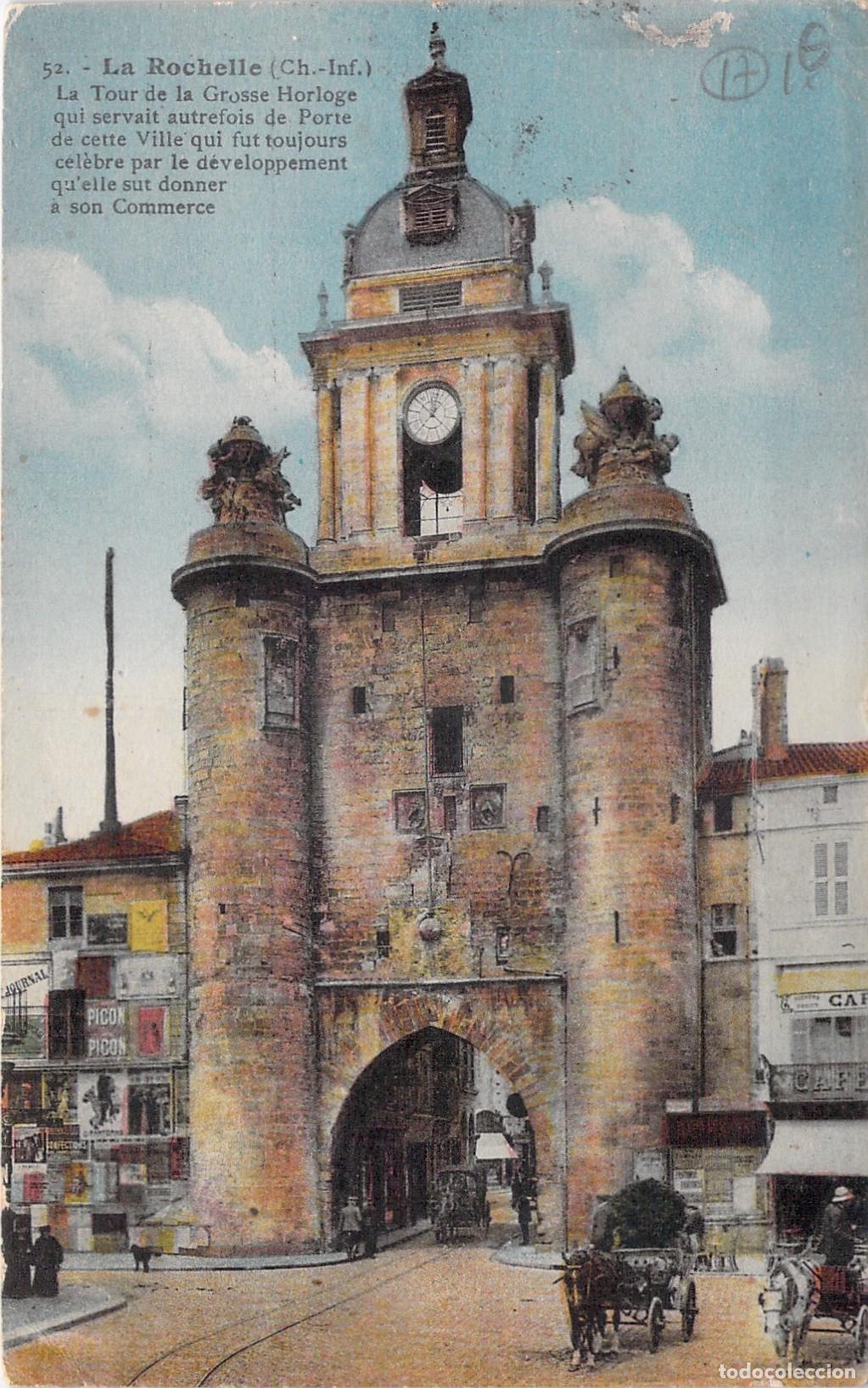 Cartoline: Postal de la Torre de la Grosse Horloge en La Rochelle, Francia