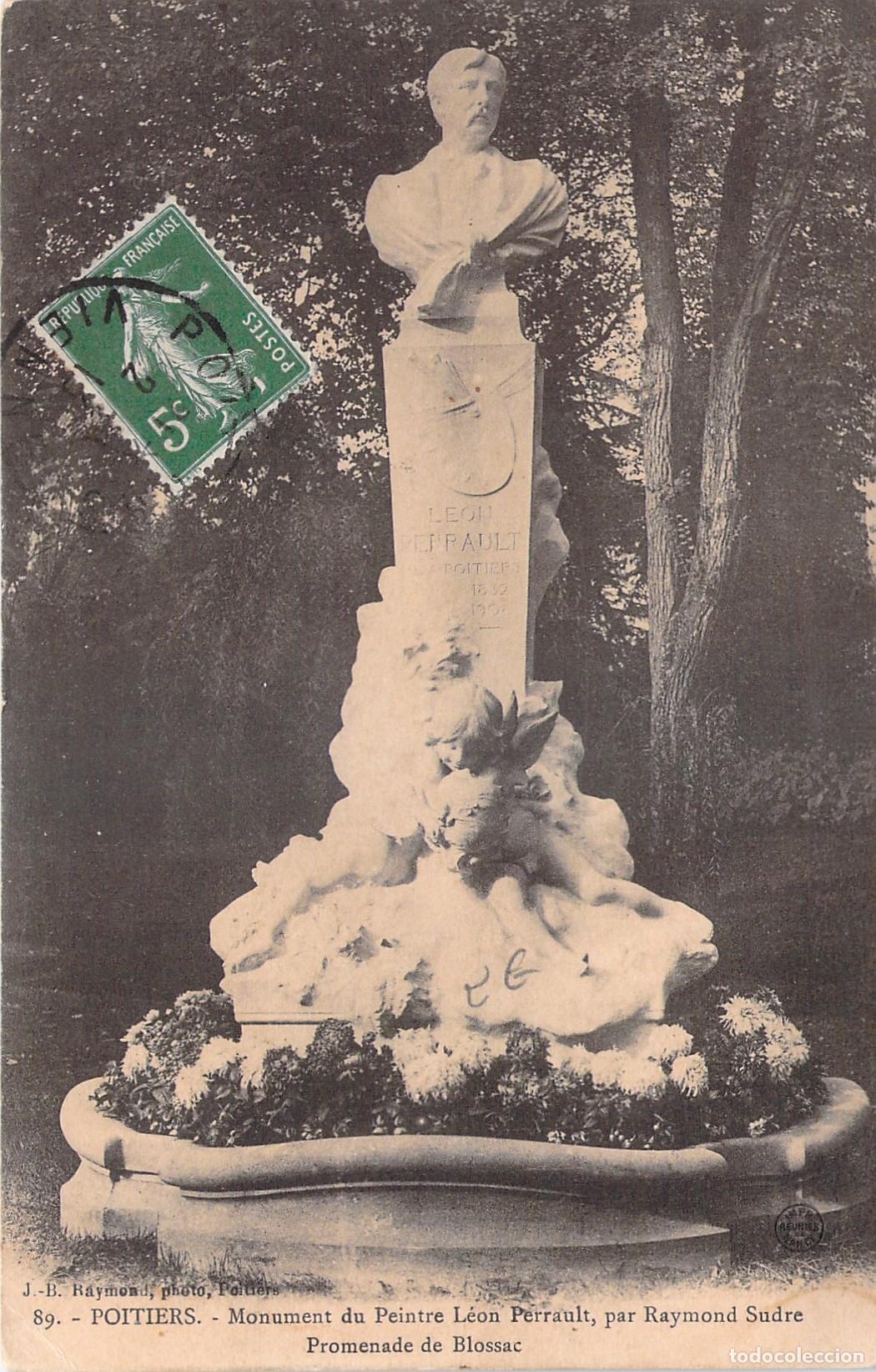 Cartoline: Postal del Monumento al Pintor L&eacute;on Perrault en Poitiers