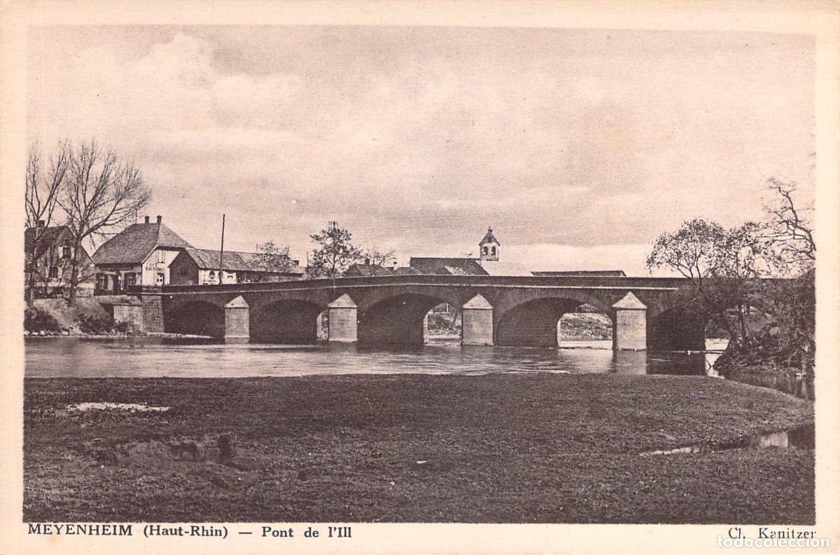 Cartoline: Postal de Meyenheim: Puente sobre el R&iacute;o Ill, Haut-Rhin Francia