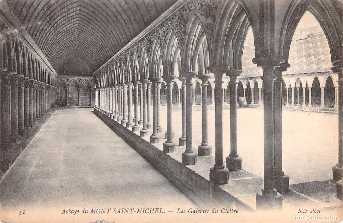 Cartoline: Postal de las Galer&iacute;as del Claustro de la Abad&iacute;a del Mont Saint-Michel