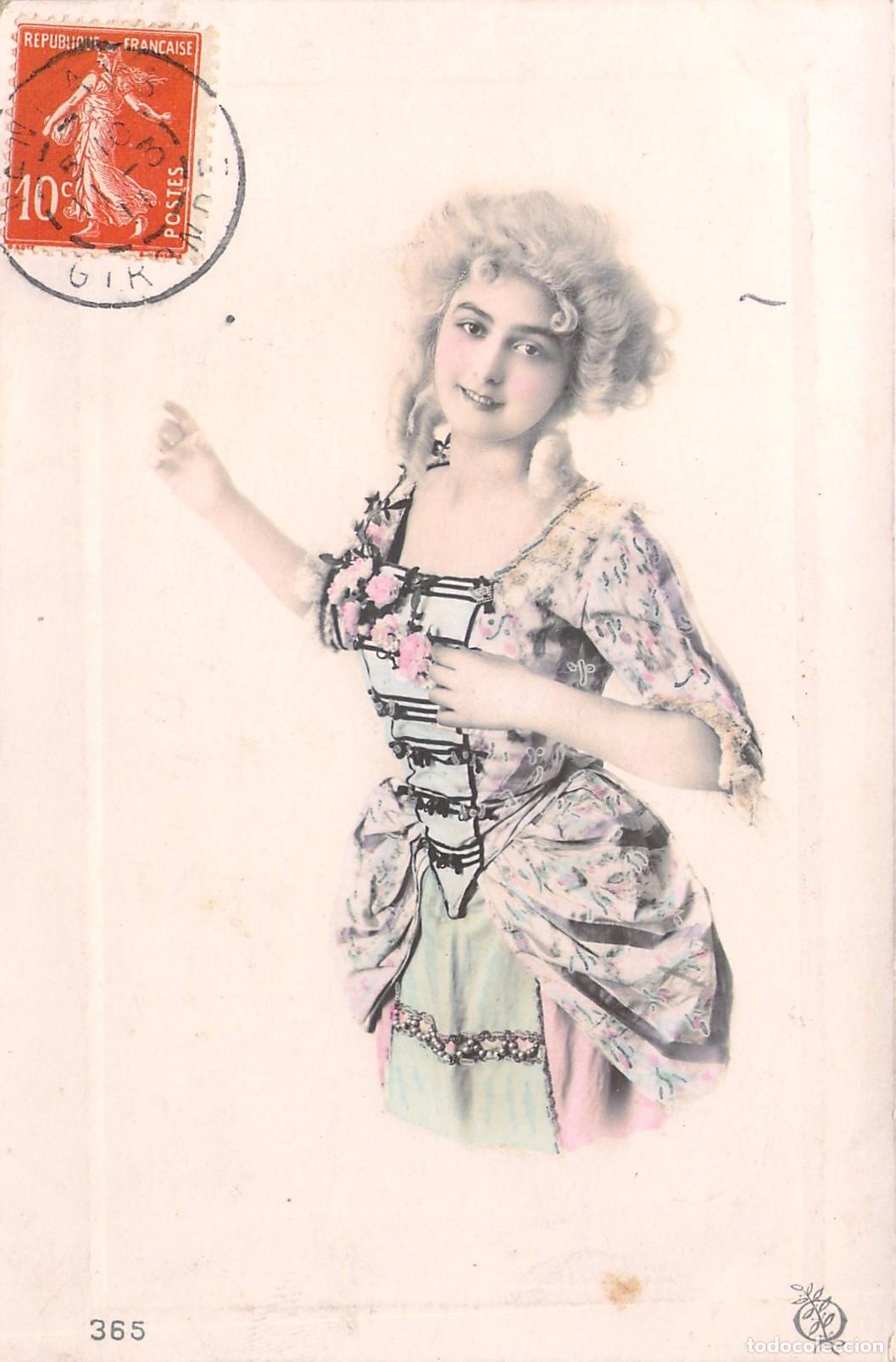 Postales: Postal Retrato de Mujer Joven Francesa con Traje Tradicional