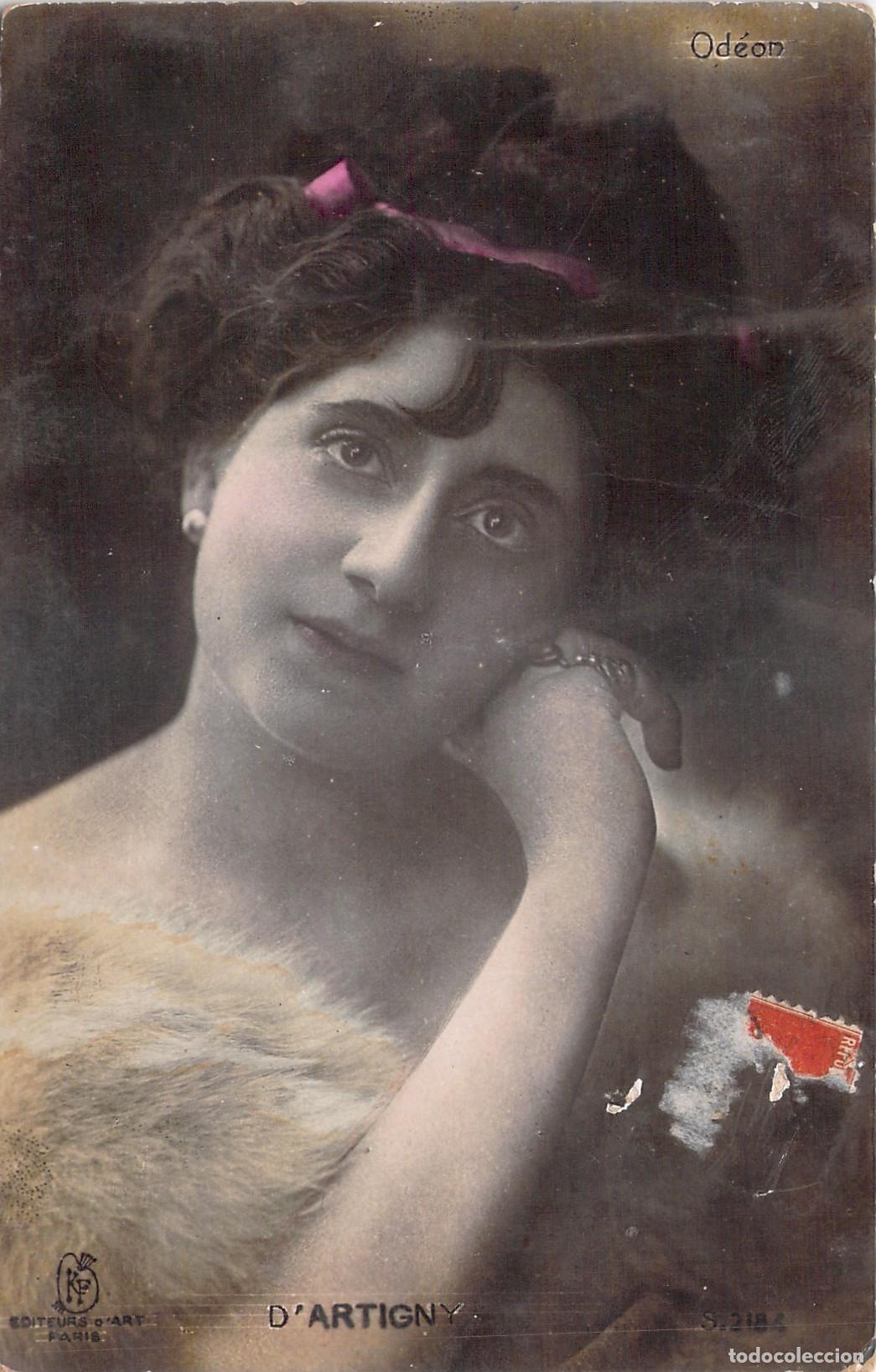 Postales: Postal de Retrato de la Actriz Francesa D'Artigny