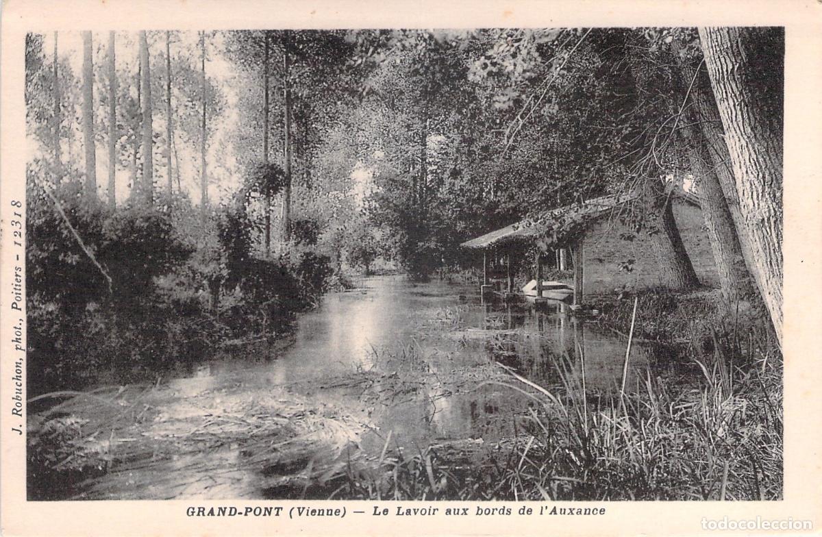 Cartes Postales: Postal de Grand-Pont, Lavadero a orillas del Auxance, Vienne