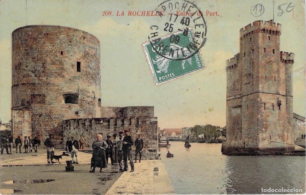 Cartes Postales: Postal de la Entrada al Puerto de La Rochelle con Torres Hist&oacute;ricas