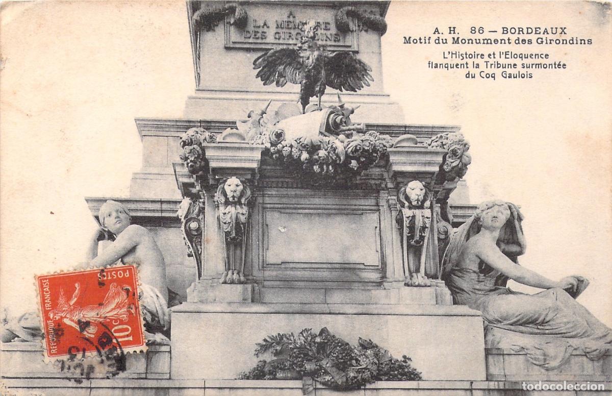 Postcards: Postal de Burdeos Monumento a los Girondinos