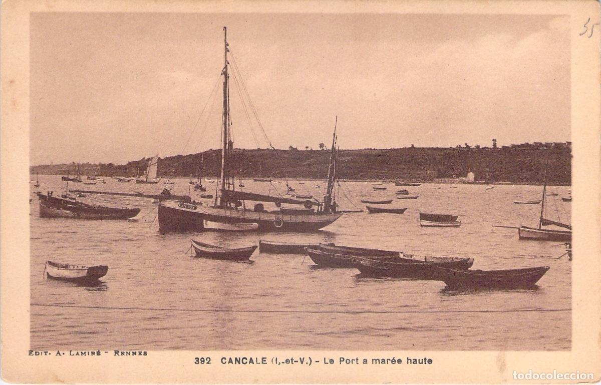 Postcards: Postal Antigua de Cancale - El Puerto en Marea Alta, Francia