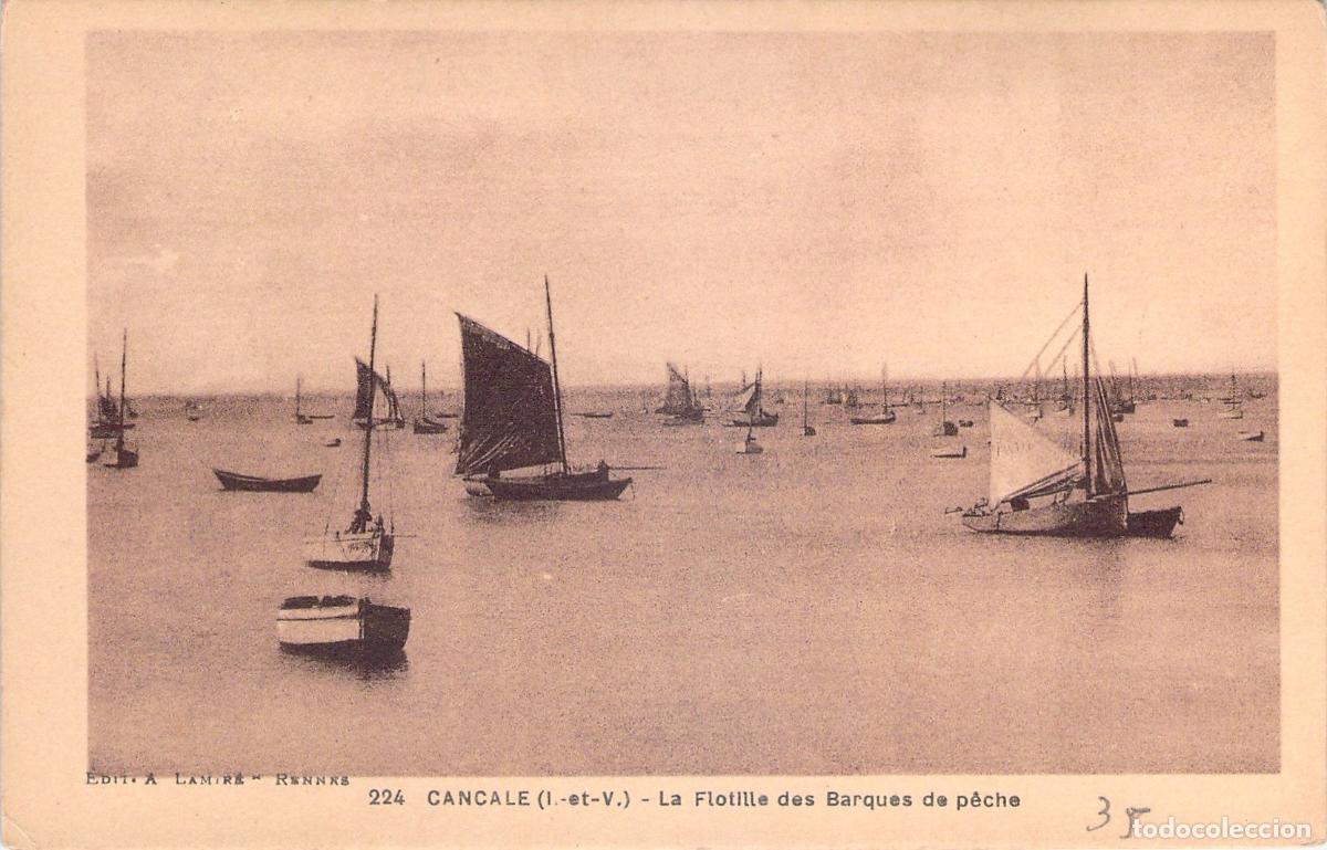 Postcards: Postal Antigua de la Flotilla de Barcos de Pesca en Cancale
