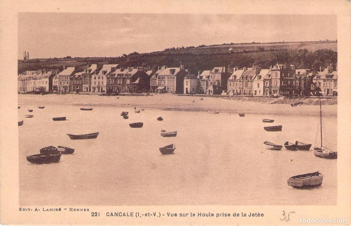 Postkarten: Postal de Cancale, Vista de La Houle desde el Espig&oacute;n, Breta&ntilde;a