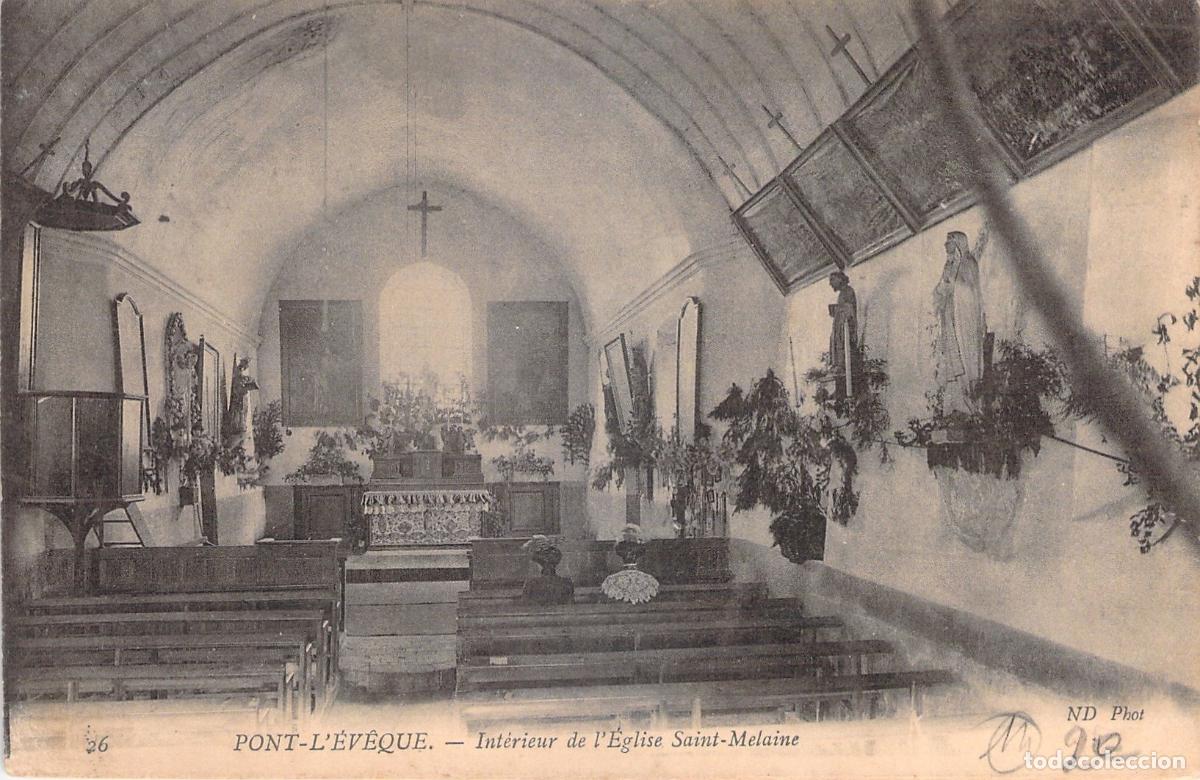 Postkarten: Postal del Interior de la Iglesia Saint-Melaine en Pont-l'&Eacute;v&ecirc;que